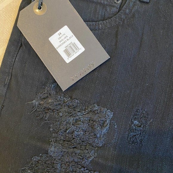 Men's OBEY Worldwide Shredded Black Style OS1170 Shorts Size 34 MSRP $62.95 NWT - Picture 4 of 5